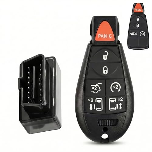 DIY Keyless Entry Remote Car Key Fob Replacement Fits for Dodge Grand Caravan 2008-2019 for Chrysler Town & Country 2008-2016 with Interchangeable 5 & 7-Button Keypads FCC ID: IYZ-C01C / M3N5WY783X