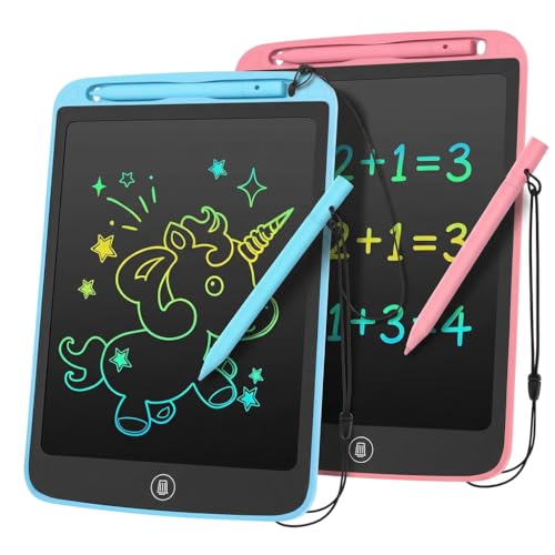 Writing Tablet, 2PCS 8.5 Inch LCD Writing Tablets, Colorful LCD Drawing and Writing Pads in Blue and Pink, Portable and Reusa