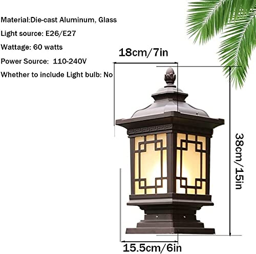 Farol exterior post lumínico impermeable que soluciona patios oscuros 5