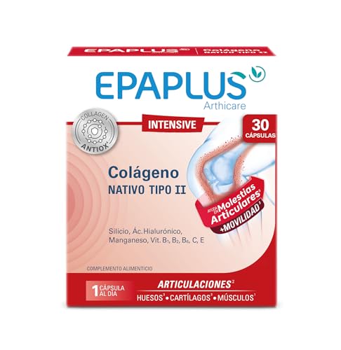 EPAPLUS Intensive – Colágeno TIPO II Nativo - 30 Cápsulas - Con Silicio, Ác. Hialurónico, Manganeso y Vitaminas B1, B2, B6, C y E