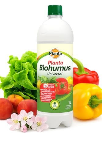 Organic Liquid Fertilizer Biohumus Universal 1L – Makes up to 10L Plant Feed – Natural Soil Improver for Vegetables, Flowers, Houseplants, Shrubs & Lawns – 100% Eco Plant Growth Booster