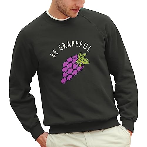 Sweat shirt Be Grapeful pull homme imprimé fruit jeu de mots - 2