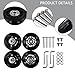 4 Pcs Luggage Wheels Replacement Kit with Bearings, Silent Rubber Wheel Roller for Suitcase Repair, 40MM 70MM Sizes, for Easy Install Luggage Wheel Set(64x24mm)