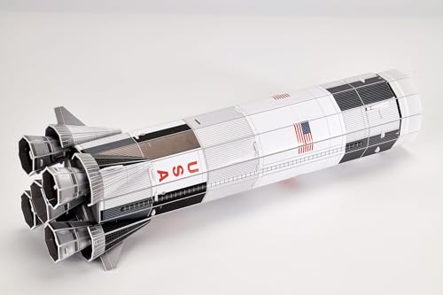 Revell 3D Puzzle Apollo 11 Saturn V I F&uuml;r Raumfahrt-Enthusiasten I 126 Teile f&uuml;r Kinder Erwachsene Jungen und M&auml;dchen I ab 8+ Jahren I inkl. St&auml;nder I Bauspa&szlig; und Geschenkidee