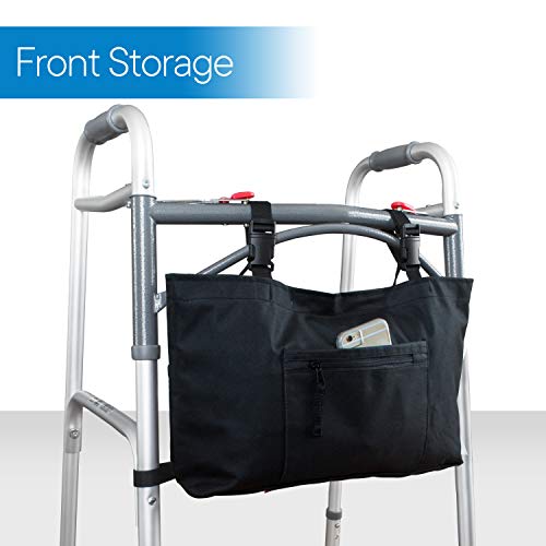 Rms Walker Bag With Soft Cooler - Water Resistant Tote With Temperature Controlled Thermal Compartment, Universal Fit For Walkers, Scooters Or Rollator Walkers (Black) #TOP2