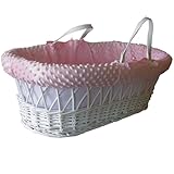 Jillyraff Pink Dimple Moses basket body dressing