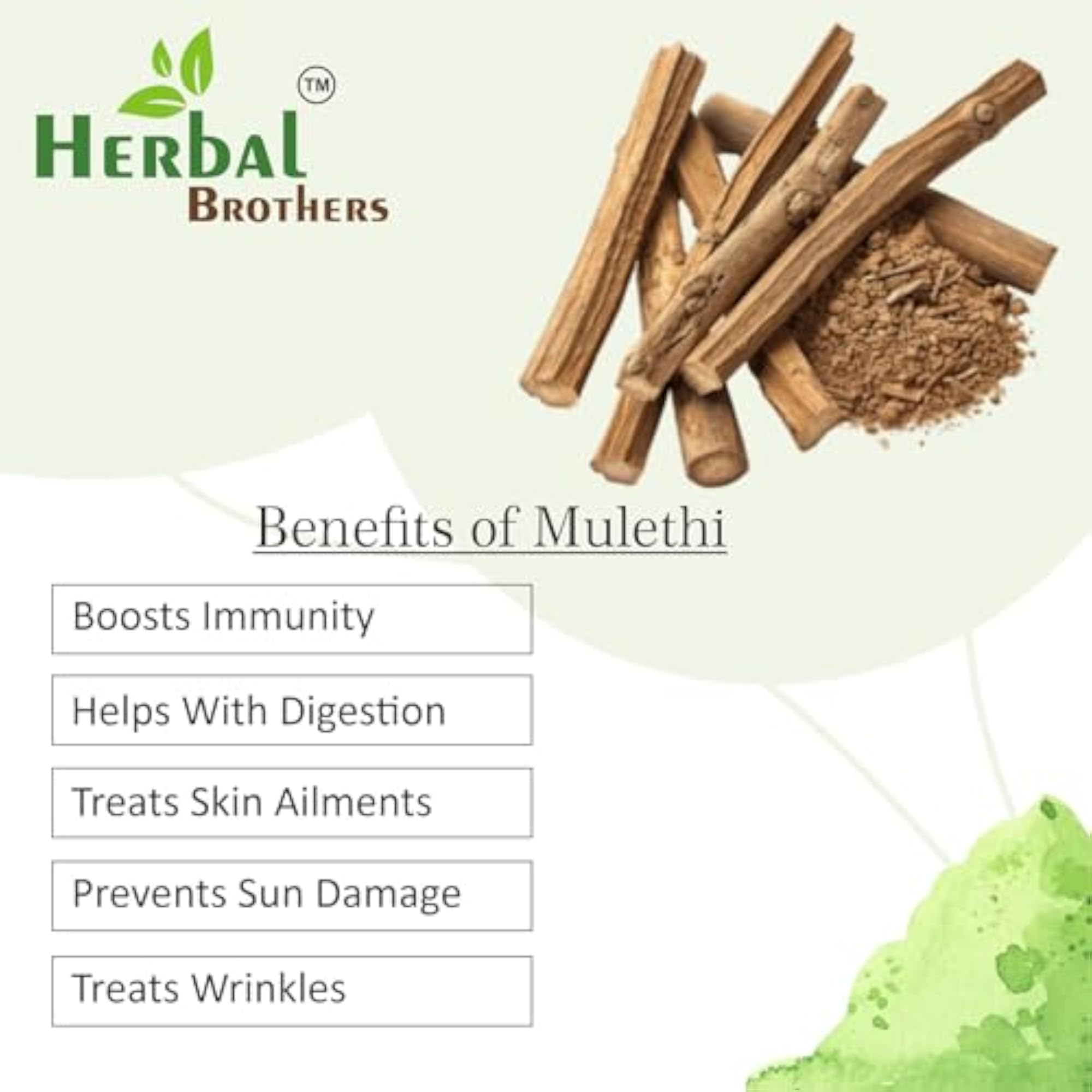 HERBAL BROTHERS Mulethi Powder, 100% Pure, 100 Grams