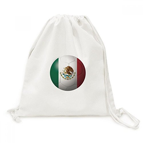 Sac à dos Mexique drapeau national football en toile souple et robuste