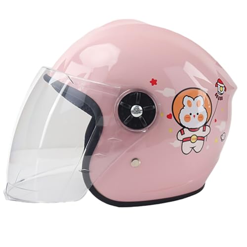 Casco De Bicicleta para Niños, Casco Multiusos para Todo Tipo De Clima, para Ciclismo, Patineta, Scooter, Casco Jet para Niños Y Niñas, Bonito Diseño De Dibujos Animados. 4,(48-54CM)