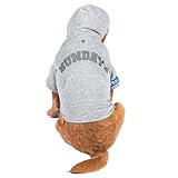 The Dodo Heather Gray ‘Sundays’ Hoodie for Dogs, Size Medium, Everyday Apparel for Dogs, Cute Dog Sweatshirt, Cute Clothes for Dogs, The Dodo for Dogs Collection