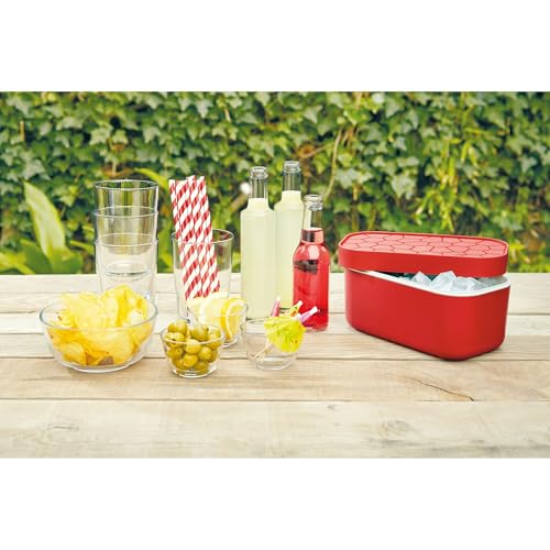 Lékué Ice Box con tapa y bandeja, color rojo miniatura 2