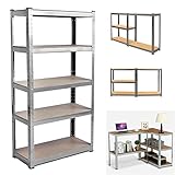 ⭐ 【Estanteria Metalica】: Estantería de MDF 5 baldas - Estanterías para Garaje - 180 cm x 90 cm x 40 cm - Estantería de cocina de altura ajustable - Estanterias para trasteros.