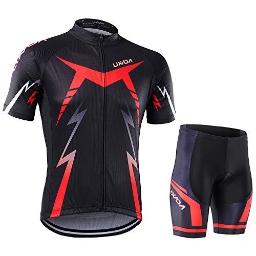 Tempaky Conjunto de tecido de ciclismo Camisa de ciclismo Shorts Conjunto de manga curta com almofad