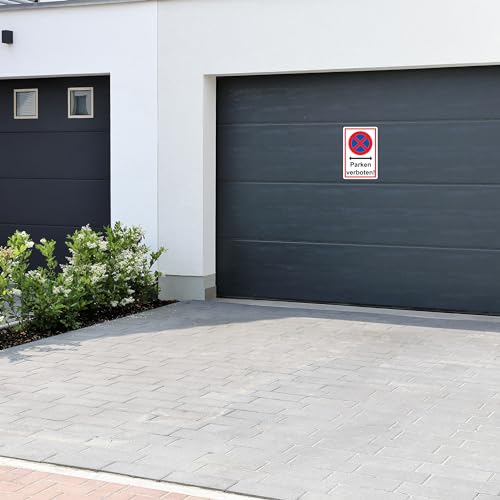3 Stück selbstklebende Premium XL Folie 30x20 cm – Parken verboten Privatparkplatz Privatgrundstück Fahrzeuge kostenpflichtig abgeschleppt – Schutzlaminat – Wasser & Wetterfest UV-Schutz Beständig
