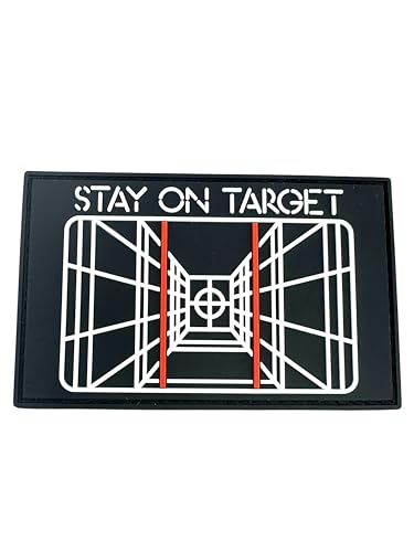 Patch Nation Stay on Target Airsoft Paintball   Parche moral de PVC (negro que brilla en la oscuridad)