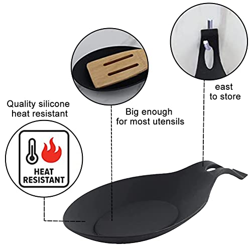 Iayokocc 16839625713725 3 Pcs Spoon Rest For Stove Top, Heat Resistant Flexible Silicone Kitchen Utensil Rest Ladle Spoon Holder For Stove Top – For Cooking Spatula, Ladle, Brush thumb #4