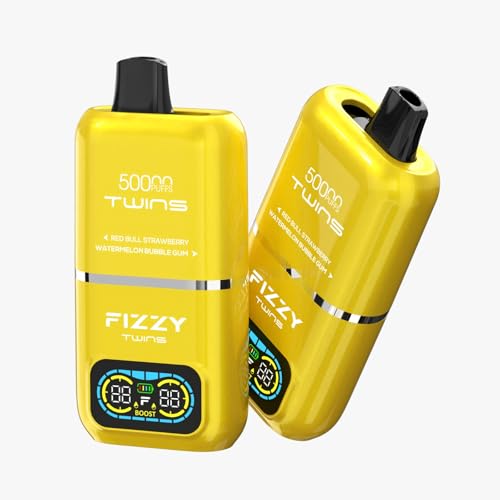 �g���̂� �d�q�^�o�R 1���2�̖���؂�ւ��\�I����e��50,000��z���yFizzy Vape�zFizzy Twins 50000 PUFFS �V�[�V�� 2 in 1 �f�B�X�|�[�U�u�� (Red bull Strawberry & Waterlemo