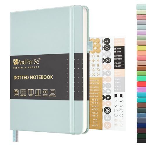 Cuaderno de puntos cian para organizar tus proyectos diarios en la oficina