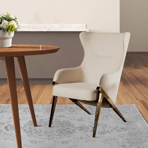 Sillón Contorneado Piel Vegana Beige miniatura 2