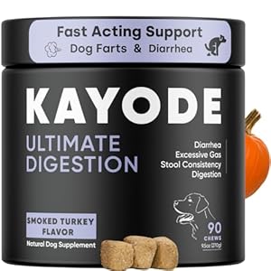 Kayode Ultimate Digestion. Fast Facting Anti Diarrhea for Dogs. Dog Fart Remedy & Dog Gas Relief. Natural Nutrients for Healthier, Firmer Stools. Pumpkin & Digestive Enzymes for Dogs.