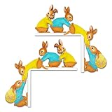Ylinwtech 2 Stück Holz osterhasen türrahmen deko,Ostern türeckendekoration,Ostern tür eckaufkleber,Geeignet für Türen,Fenster,Kamine,Kühlschränke usw