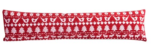 Ashley Mills Christmas Snowman Presents Red Home Draught Excluder Chenille Draught Stopper (Red Robin)