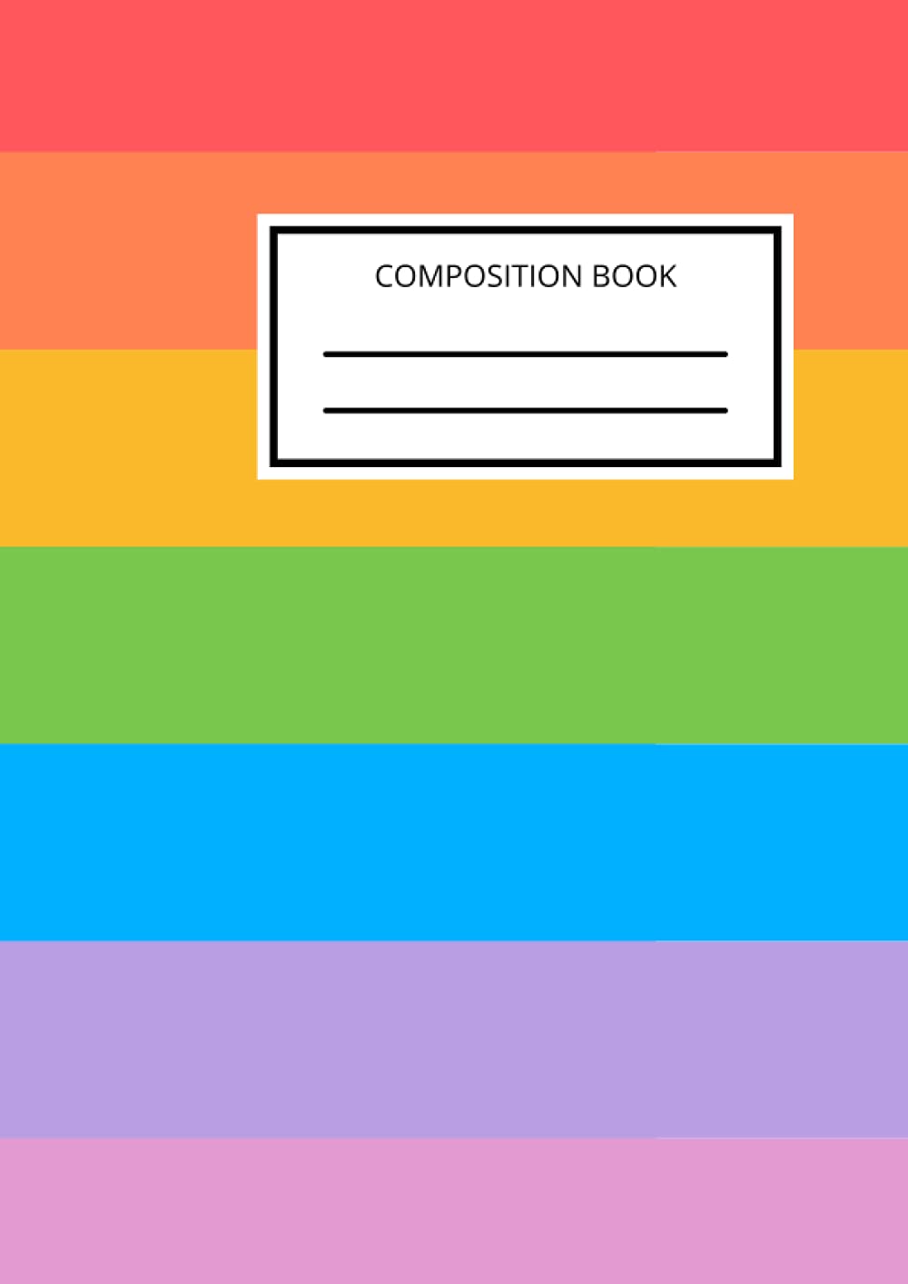 Notebook: Large A4 Pride Colors Composition Notebook. Size 8.3 x 11.7 Ruled 140 Pages