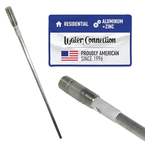 Water Connection Aluminum Anode Rod for Bradford White Water Heater Aluminum Zinc Anode Rod Get Rid of Rotten Egg Smell in Hot Water Outlet Head 3/4 NPT Threads x 3 Nipple x 46.5 long.