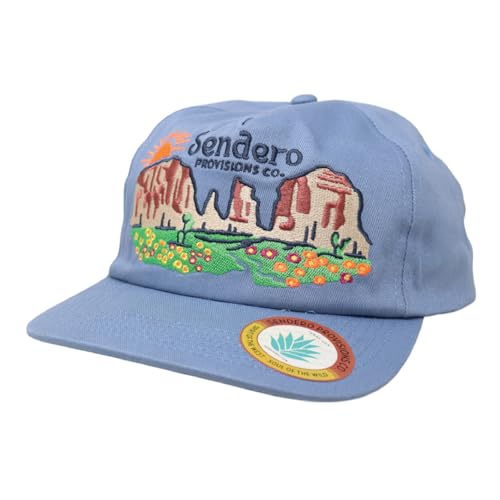 Image of Sendero Provisions Co. Desert Bloom Adjustable Snapback Hat with Embroidered Design (Blue) - One Size