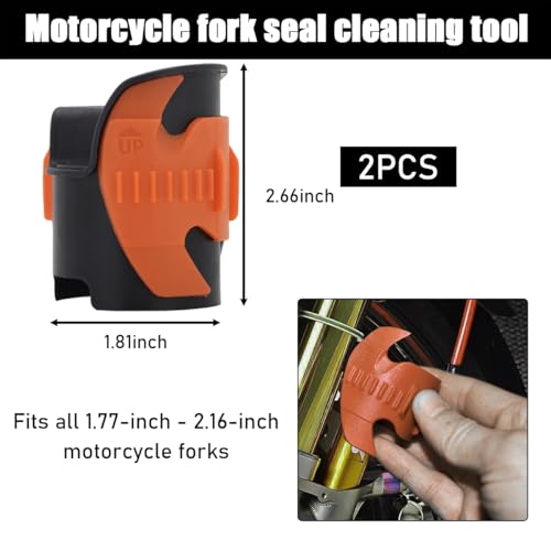 Image of povtii 2PCS Motorcycle Fork Seal Cleaner Tool, Fork Seal Cleaner Fits 45-55mm Seal Mate Oil Level, Universal Cleaning Shock Repairing Absorber Tool, Dirt Bike Motorcycle Accessories (Orange)