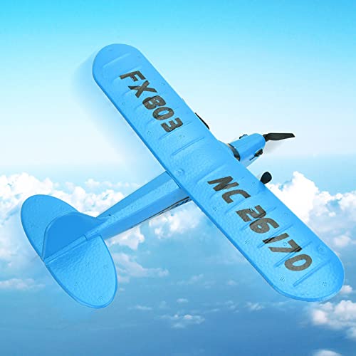 Avión de control remoto 2.4G para niños: helicóptero avión RC azul de 2 canales 6