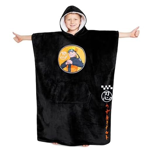Naruto Sudadera Niño Divertida - Sudadera Manta para Niños (Negro)