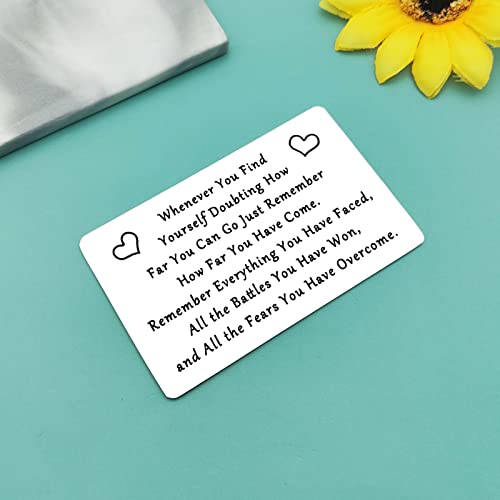 Inspirational Wallet Insert Card Gifts Encourage Gift for Cancer Survivor Sobriety Metal Wallet Card Gifts for Men Surgery Recovery Gifts for Friends Mothers Day Fathers Day Recovery Gift for Women3