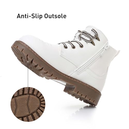 Ahannie Boys Girls Boots Kids Combat Ankle Boots Embroidered Stylish Fall Shoes with Side Zipper(Toddler/Little Kid/Big Kid)4