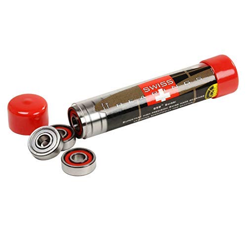 BSB - Swiss - 16 roulements (pour 8 Roues) pour Patins de Vitesse en Ligne, Rouge, 80MM