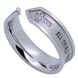 Quiet Witness K40 ネクサスクリスチャンリング 「キリストを通じて全てを物語る」 私の強さ ピリピ人への聖書4章13節