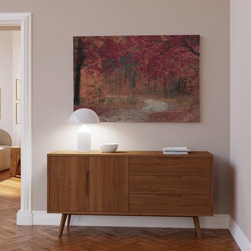 Impression toile forêt d'automne rustique 40x60 cm décor rétro maison