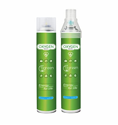 Atgreen Inhalationssauerstoff O2 (28L) Das Set enthält 2 Stk Sauerstoffflasche | Reiner Sauerstoff | Sauerstoffdosen | Sauerstoffpräparat | Universal Mundstück Rein Inhalierbar Sauerstoffgerät