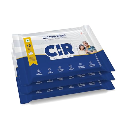 Image of CIR Soft Body Cleansing Wet Bed Bath Wipes for Adults | Body Sponging | Extra Large, 10 Wipes /Pack (Pack of 3), 30 Wipes, White, One Size