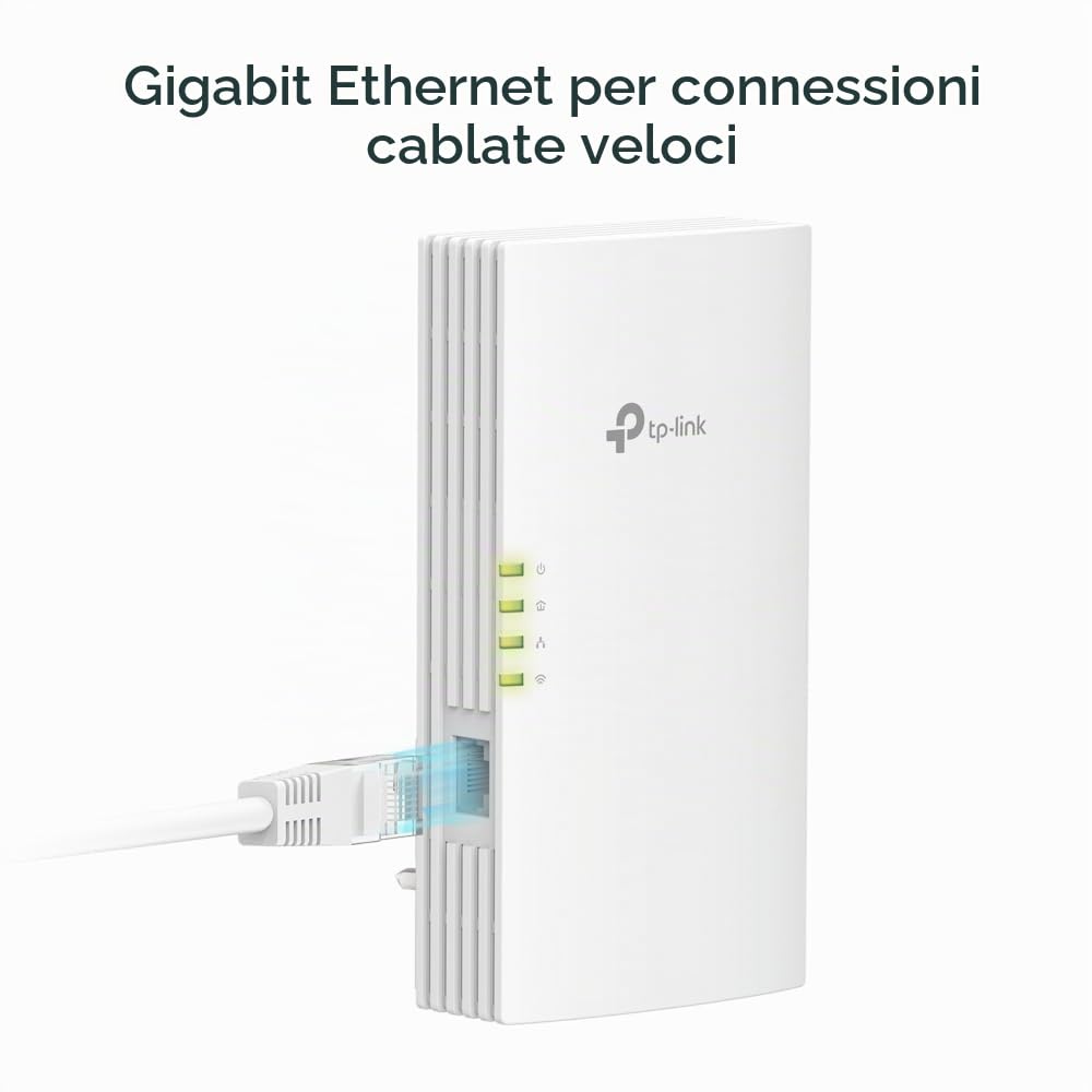 TP-Link TL-WPA7817 KIT AV1000 Adattatore Powerline, AX1500Mbps WiFi 6 Internet Booster, 300 metri di distanza, EasyMesh, porta Gigabit Ethernet, crea in modo flessibile tutta la casa Mesh WiFi