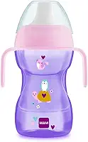 MAM Baby 1 Copo Fun to Drink 270ml Com Bocal Rígido e Válvula Antivazamento, para Bebês a partir de 8 meses Com Formato Ergonômico e Fácil de Segurar, Rosa