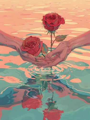 Pintar por números adultos rosa: kit de manualidades con lienzo de 90x120cm y acrílicos