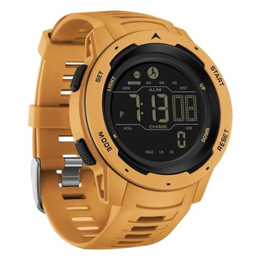 findtime Men's Digital Watch Waterproof Pedometer Watches Sport Watch Step Counter Calorie Military Watch with Stopwatch Alarm LED Backlight Countdown