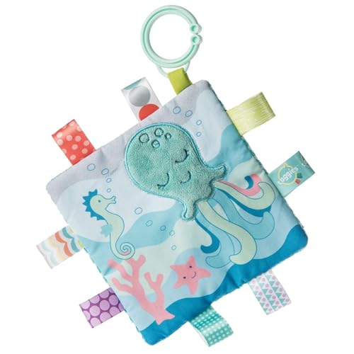 Image of Taggies Crinkle Me Toy with Baby Paper & Squeaker, 6.5 X 6.5-Inches, Sleepy Seas Octopus