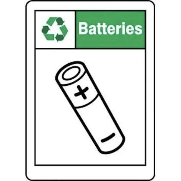 SAFETY SIGNS BATTERIES 7 X 5, Mfr: MPLR598XL-A