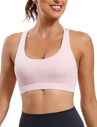 Image of RUNNING GIRL Sports Bras for Women,Padded Strappy Sports Bras Criss-Cross Back Medium Support Sports Bras with Removable Cups