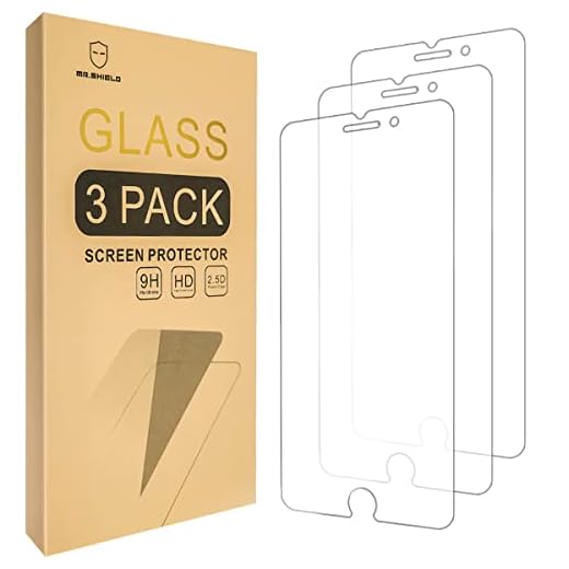 Mr.Shield [3-Pack] Designed For iPhone 7 Plus / iPhone 8 Plus [Tempered Glass] Screen Protector [0.3mm Ultra Thin 9H Hardness 2.5D Round Edge]