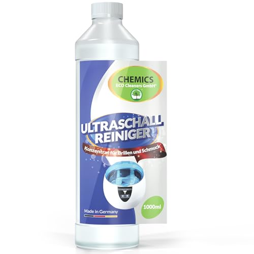 CHEMICS Ultrasonic Cleaner Concentrate - Concentré de nettoyage haute performance pour lunettes, bijoux, or, prothèses dentaires et pièces mécaniques - Compatible avec tous les types d'appareils à