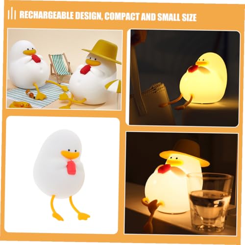 Lámpara de noche silicona pato con luz cálida recargable miniatura 6