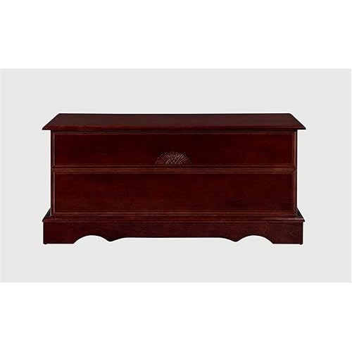 BOWERY HILL Rectangular Traditional Wood Cedar Chest, Warm Brown Finish,